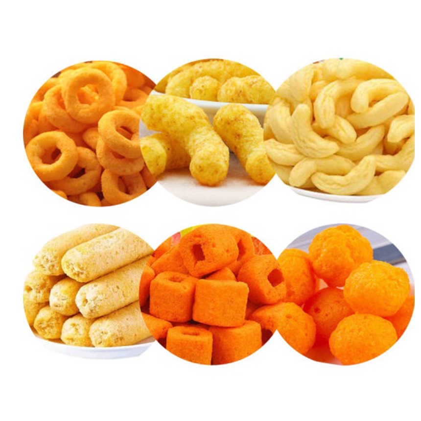 Sistema de pesaje y envasado de alimentos inflados: 180 g/bolsa, precisión de ±1 g a 70 BPM.